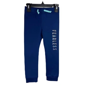 Disney Frozen Pants Youth 5 Blue Fearless Spellout Pull On Bottoms Kids - Picture 1 of 9