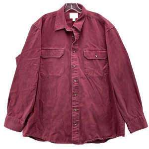 Vintage Cabela's Shirt Men's Red Large Chamois Canvas Hunting Hiking Workwear - Picture 1 of 8