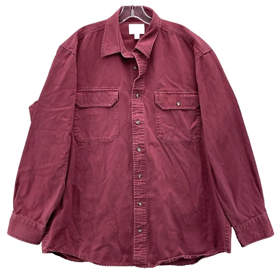 Vintage Cabela's Shirt Men's Red Large Chamois Canvas Hunting Hiking Workwear - Image 1 of 4