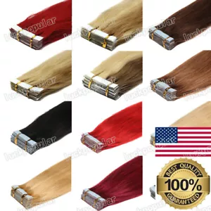 Cinta invisible en extensiones de cabello humano tramas de piel cabello Remy premium 16-24 pulgadas - Imagen 1 de 116