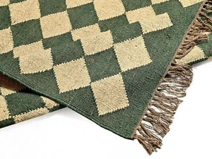 8x10 Black Kilim Rug,Handwoven,Wool and Jute Rug Handmade, Kilim Dhurrie Rug, - Picture 1 of 7