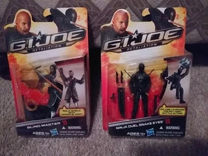 2X G.I. Joe Retaliation Ninja Duel Snake Eyes BLIND MASTER 2012 Hasbro MOC - Picture 1 of 4
