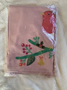 NWT Mini Boden Girls 9-10 Pink Dress Robin Bird Holly Appliqué Christmas Holiday - Picture 1 of 4