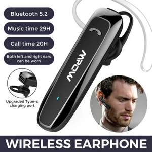 Bluetooth 5.2+EDR Headphones Wireless Earphone Business Headset single Earbud - Picture 1 of 14