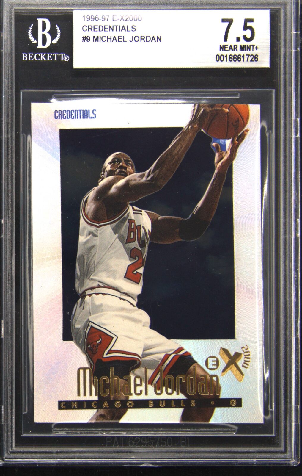 1996-97 E-X2000 #9 Michael Jordan Credentials 220/499 BGS 7.5