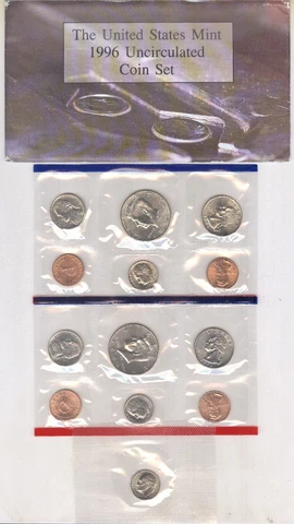 1996 United States Uncirculated Mint Set + 11-Coins Cover
