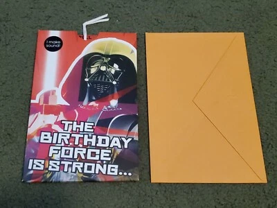 Tarjeta de cumpleaños American Greetings Star Wars Darth Vader sin sonido - NUEVA Foto 1 de 3