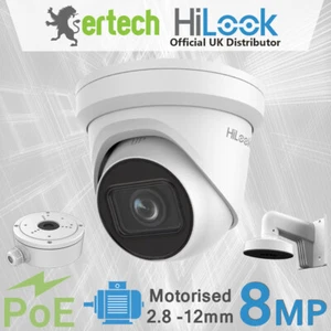 Cámara CCTV varifocal zoom motorizado Hikvision HiLook IP PoE 8MP 4K IPC-T680H-Z - Imagen 1 de 8