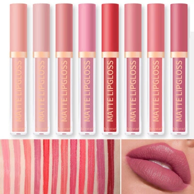 12Color Waterproof Liquid Matte Long Lasting Lip Gloss Lipstick Makeup Lip Stai♡ - Image 1 of 4