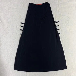 Tamara Mellon Women RacerBlack Sleeveless Blouse viscose sz L - Picture 1 of 7