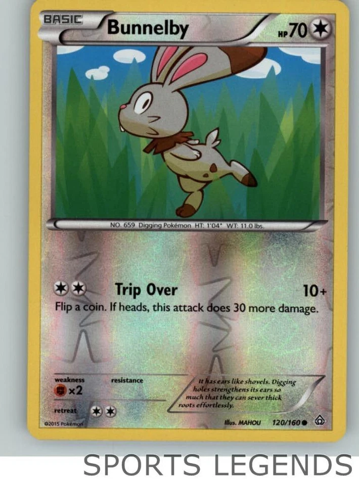 2015 pokemon Primal Clash reverse holo Bunnelby 120/160 - Image 1 of 1