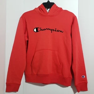Champion Hoodie Boy's Sz Large Sweatshirt Crew Neck Kangaroo Pocket Pullover Red - Picture 1 of 12