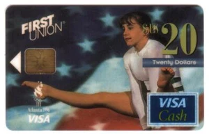 $20. Atleta Olímpica de Atlanta: Gimnasta Femenina. Tarjeta bancaria Visa Cash caducada 05/97 - Imagen 1 de 2