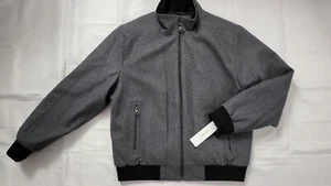 NUOVO BOMBER UOMO CALVIN KLEIN MISTO LANA ANTRACITE GIACCA CON RIFINITURE IN MAGLIA TAGLIA L - Foto 1 di 4