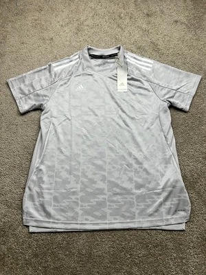 NUEVA Camisa Adidas Para Mujer XL Gris Entrenamiento Atlético Gimnasio Fútbol Primeblue Jersey Foto 1 de 4