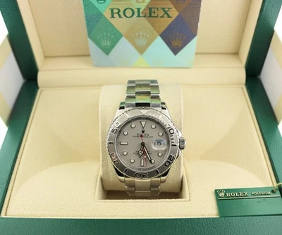 2003 Rolex Yacht-Master  16622 Platinum Dial SS Oyster With Papers 40mm - Image 1 of 4