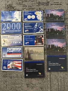 Lot Of 14 - 1999-2012 US Mint Uncirculated Coin Set Philadelphia - Picture 1 of 8