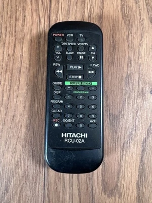 Hitachi RCU-02A Factory Original VCR Remote Control Tested Used - Image 1 of 2