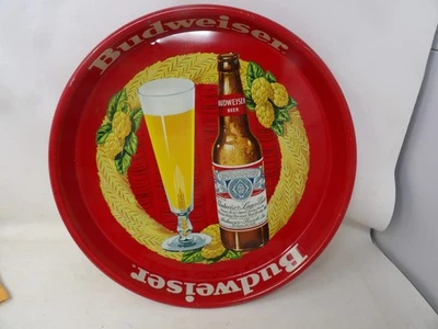 VINTAGE BUDWEISER SERVING TRAY 1950s Wreath - Image 1 of 4