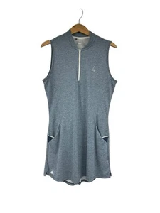 Adidas Primegreen Heat Ready Heather grau blau ärmellos Reißverschluss Kleid Damen Gr. M - Bild 1 von 7