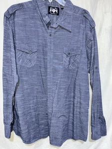 English Laundry Textured Blue Button Down Shirt Size XXL - Picture 1 of 5