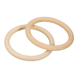 2Pcs Unfinished Wood Rings 3.94"x0.39" Natural Solid Wooden Circle Hoops - Picture 1 of 5