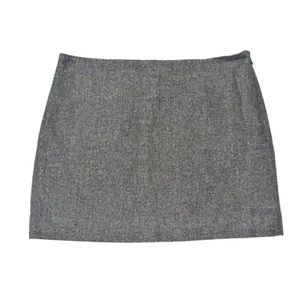 J. Crew Skirt Mini Tweed Wool Blend Gray Gold Metallic Size 12 - Picture 1 of 8
