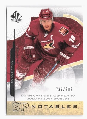 2008-09 SP Authentic #149 Shane Doan #/999 Phoenix Coyotes SP - Image 1 of 2