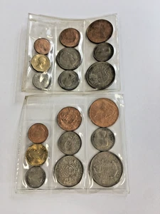Pre Decimal Coin Sets Complete Inc Shillings Sixpences & Pennies 2 Sets CN5 P228 - Bild 1 von 11
