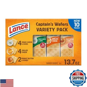 Lance Sandwich Crackers, Captain's Wafers, Variety Pack, 10 Individual Packs, - Picture 1 of 5