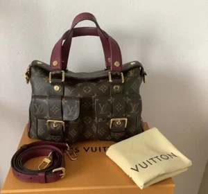 Louis Vuitton Manhattan NM Handbag Monogram Canvas and Raisin Trim - Picture 1 of 12