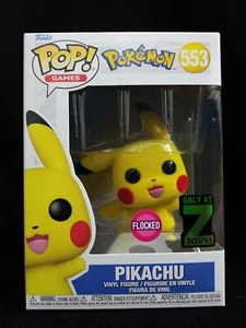 Funko Pop Anime Games Pokemon 553 Pikachu Flocked Zavvi Vinyl Figure - Picture 1 of 13