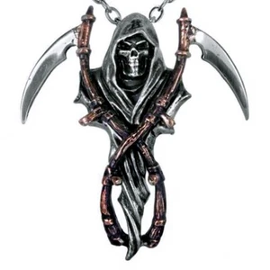 The Reapers Arms Pendant Necklace, Death Gothic Evil Skull Gift, Alchemy England - Picture 1 of 5