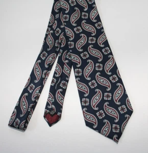 Vintage Dior Krawatte dunkelblau Paisley Preppy Iny League 4" Wall Street rot - Bild 1 von 4