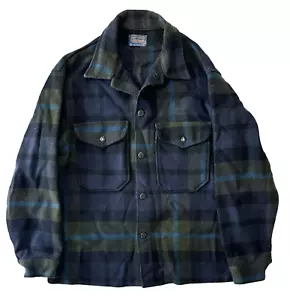 vintage mens green black plaid Pendleton mackinaw cruiser shirt jacket Medium - Picture 1 of 8