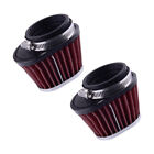 2x 55mm Red Pod Air Filter Inlet Cone Cleaner with Clamp for Car Motorcycle