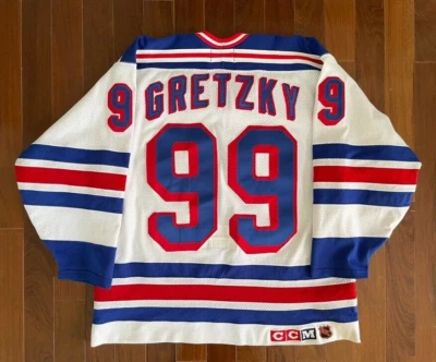 Camiseta deportiva de hockey Wayne Gretzky #99 New York Rangers auténtica vintage CCM 52 Cosby Foto 1 de 4