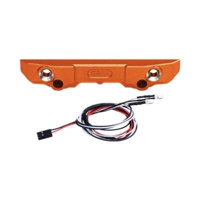 Parachoques trasero GPM aluminio 7075 aleación naranja con luces LED: Traxxas 1/16 Mini Maxx Foto 1 de 2