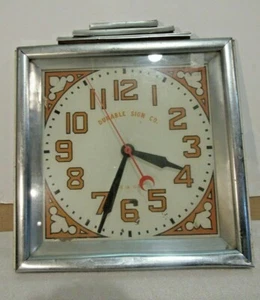 Vintage Durable Sign Company Advertising Clock Reverse Glass Catty Electric - Picture 1 of 10
