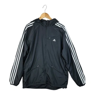 Chaqueta de entrenamiento Adidas cortavientos para hombre talla mediana negra Foto 1 de 4