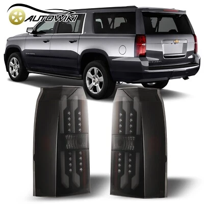 LED Tail Lights for 2015-2020 Chevy Suburban / Tahoe Black Smoke Rear Lamps PAIR - Image 1 of 4