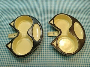Vintage Card Table Corner Metal Enamel Drinking Glass Holder Carrier Caddy MCM - Picture 1 of 9