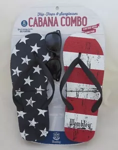 Wembley XL Stars & Stripes FLAGGE Flip Flops 4. Juli GRATIS Sonnenbrille - Bild 1 von 3
