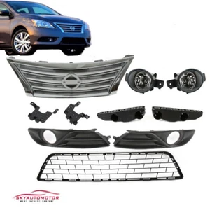 Se adapta a Nissan Sentra 2013-2016 parrilla delantera superior/inferior/luces antiniebla/biseles/soportes - Imagen 1 de 6