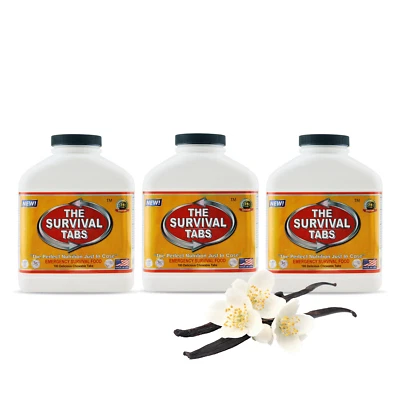 THE SURVIVAL TABS 45 days survival tablets of ultimate emergency food delicious vanilla flavor