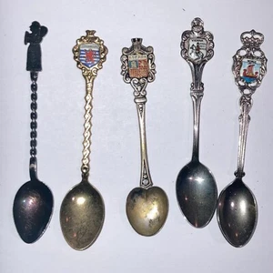 Konvolut 5 Vintage Sammler Souvenir Reiselöffel International Spanien Wien - Bild 1 von 7