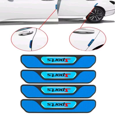 4pcs Car Door Edge Universal Luminous Strip Bumper Decor Scratch Crash Cover - Image 1 of 4