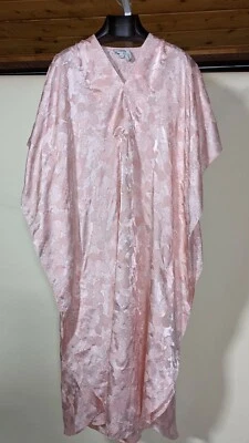 Christian Dior Ropa de Salón Vintage Años 80 Seda Jacquard Rosa Floral Kimono Talla Única Foto 1 de 4