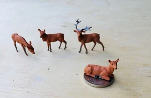 Modellbau 1:87 - H0 - Tiere 1x Hirsch und 3x Rehe, Landschaft (MB25) - Bild 1 von 8