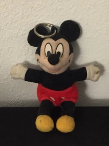 Vintage Plush Mickey Mouse Keychain Stuffed Animal with Zipper Pocket - Picture 1 of 3